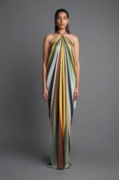 Emerald Draped Halter Dress -Incasee Ceantral aair125emr2