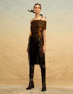 Copper And Navy Spectrum Glass Lurex Dress -Incasee Ceantral akaw22sdr42