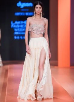 Solid Coconut Tiered Skirt Set -Incasee Ceantral am0253