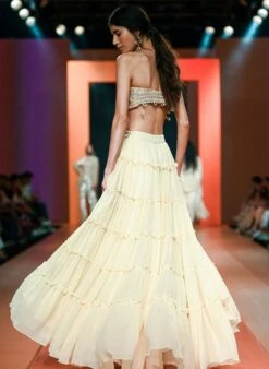 Solid Coconut Tiered Skirt Set -Incasee Ceantral am025b