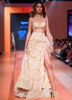 Coconut And Mango Floral Printed Tiered Skirt Set