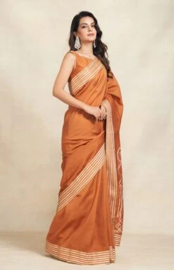 Gota Detailing Dark Rust Crop Top