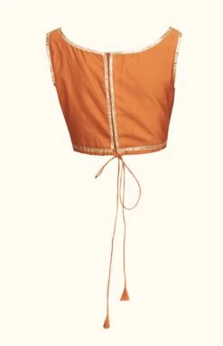 Gota Detailing Dark Rust Crop Top -Incasee Ceantral asgulabobl1gddarkrust3