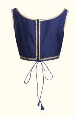 Gota Detailing Indigo Crop Top -Incasee Ceantral asgulabobl1gdindigo3