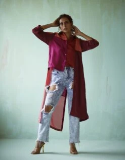 Plum Asymmetrical Shirt