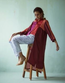 Plum Asymmetrical Shirt -Incasee Ceantral asyr233