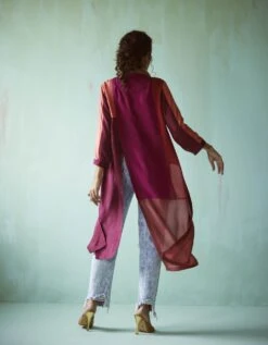 Plum Asymmetrical Shirt -Incasee Ceantral asyr23b