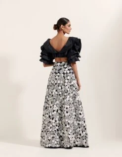 Black Taffeta Drape Blouse -Incasee Ceantral aw22cg15b043b