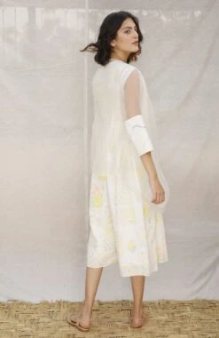 Ivory Printed Jumpsuit With Throw On -Incasee Ceantral b 42478