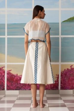 Ivory Panelled Skirt -Incasee Ceantral b 49604