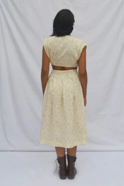 Ivory Box Pleated Skirt -Incasee Ceantral b 54314