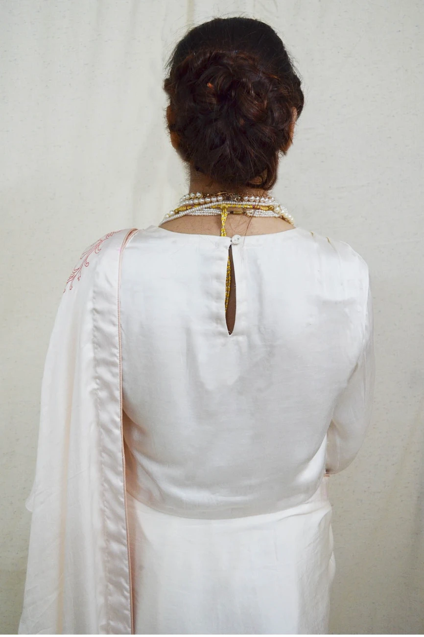 White Ethereal Shoulder Pleated With Sleeve Blouse 5 White Ethereal Shoulder Pleated With Sleeve Blouse - Image 3