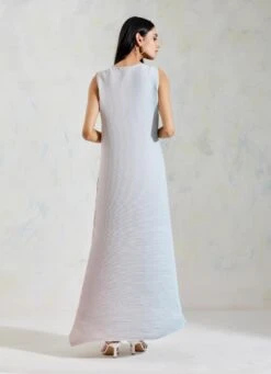 Aquatic Sage And Pink Shaded Crinkle Crepe Dress -Incasee Ceantral b 62474