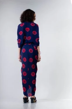 Blue/Red Shibori Kk Zipper Dress -Incasee Ceantral b 66587