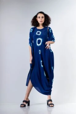 Blue Polka Back Cowl Jacket With Sack Elasticated -Incasee Ceantral b 66598