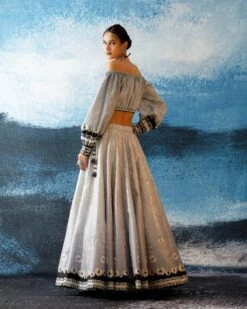 Silver Bikaner Leela Top And Skirt -Incasee Ceantral b 68658