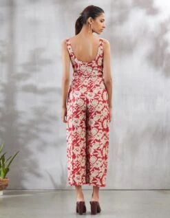 Red And White Floral Jumpsuit -Incasee Ceantral b 7124