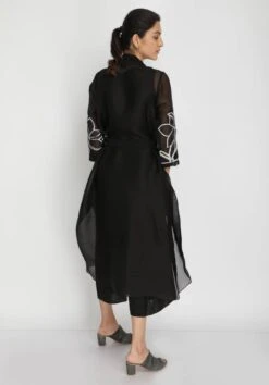 Black Patch Worked Jumpsuit With Jacket -Incasee Ceantral b 76309