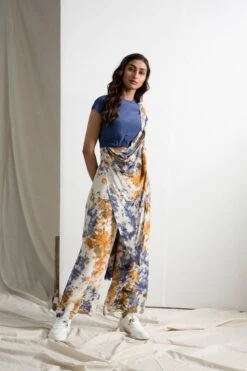 Cream, Blue & Orange Sasha Jumpsuit