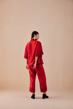 Red Poppy Applique Shirt -Incasee Ceantral cfw22t06b