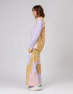 Multi Color Erin Patchwork Shirt -Incasee Ceantral dl23 sh 0033