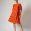 Printed Orange Lisa Dress