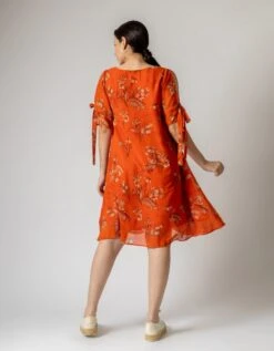 Printed Orange Lisa Dress -Incasee Ceantral dlue23dr002b