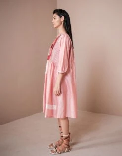 Pintuck Patchwork Detailed Dress -Incasee Ceantral dr123c3 1