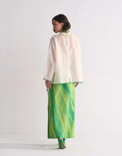 Ivory Yoke Cutwork Reverse Collar Shirt -Incasee Ceantral dss10016b