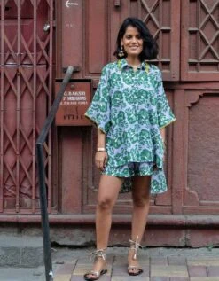 Lilac Block Printed Dia Shirt -Incasee Ceantral dt15a2