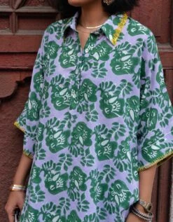 Lilac Block Printed Dia Shirt -Incasee Ceantral dt15ab