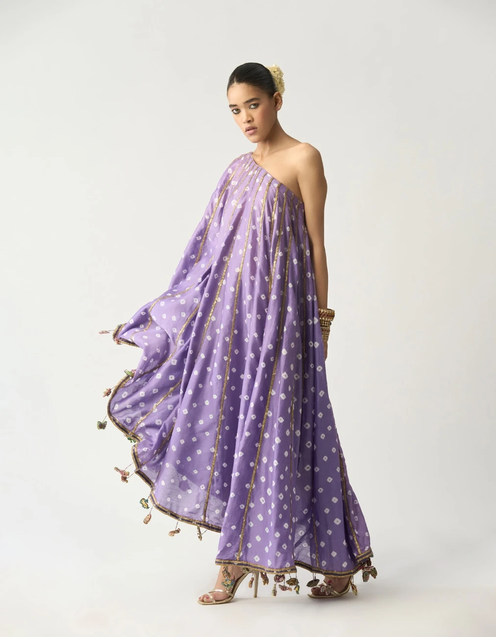 Chaaya Bandhani One Shoulder Kaftan Dress 6 Chaaya Bandhani One Shoulder Kaftan Dress - Image 4