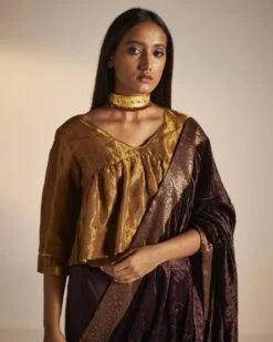 Empireline Blouse In Copper Tissue