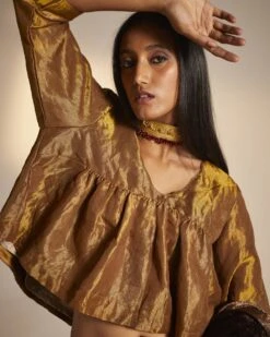 Empireline Blouse In Copper Tissue -Incasee Ceantral empantgldtsusyh3