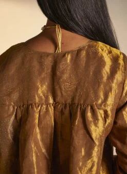 Empireline Blouse In Copper Tissue -Incasee Ceantral empantgldtsusyhb