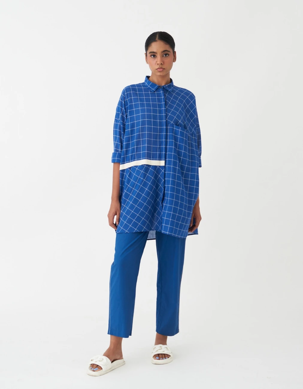 Electric Blue Drawstring Shirt 3 Electric Blue Drawstring Shirt