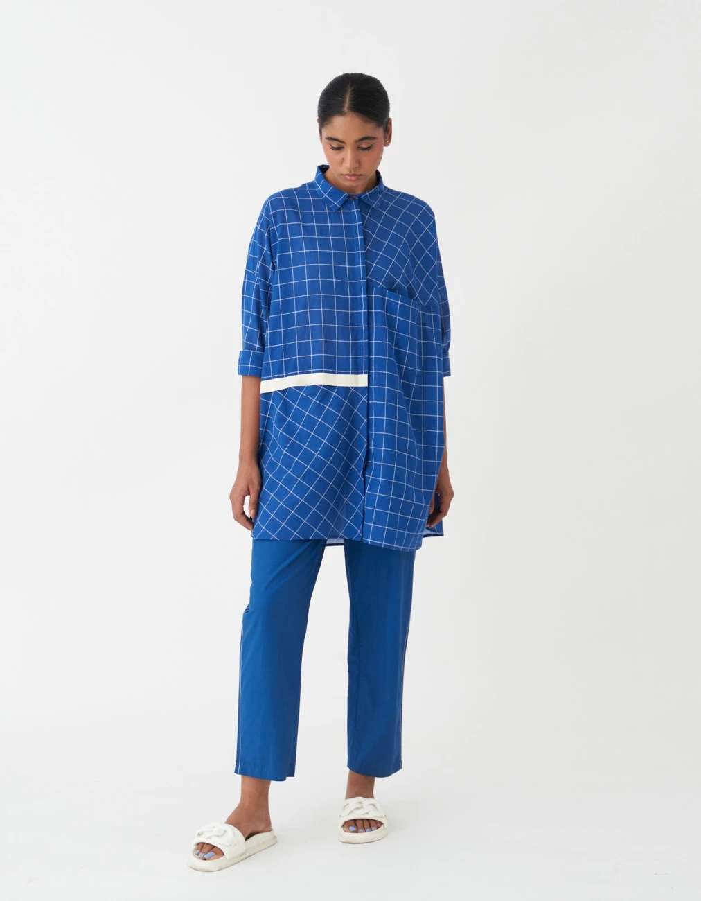 Electric Blue Drawstring Shirt 4 Electric Blue Drawstring Shirt - Image 2