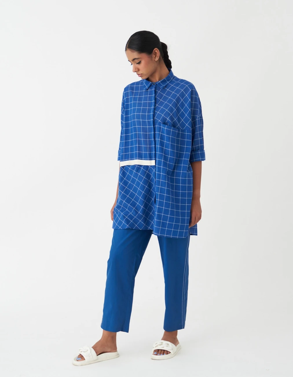 Electric Blue Drawstring Shirt 5 Electric Blue Drawstring Shirt - Image 3