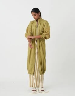 Moss Green Drawstring Tunic -Incasee Ceantral f23s042