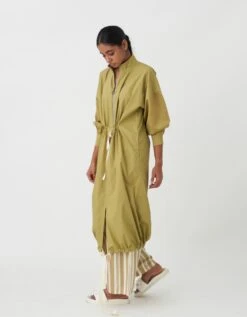 Moss Green Drawstring Tunic -Incasee Ceantral f23s043