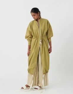 Moss Green Drawstring Tunic -Incasee Ceantral f23s044