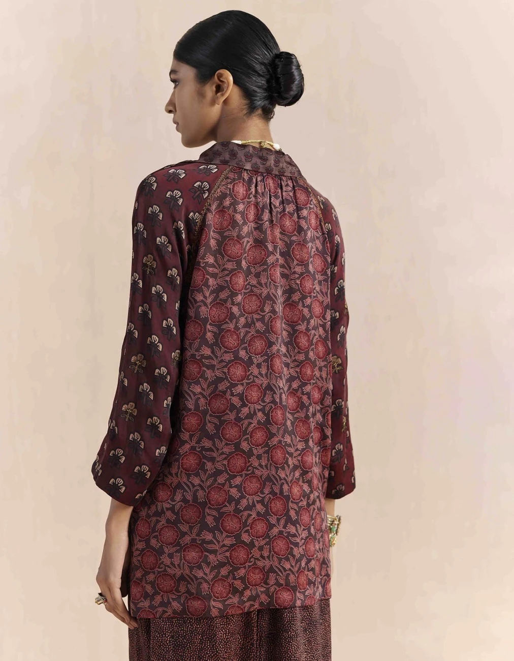 Maroon Mrida Raglan Sleeve Shirt 7 Maroon Mrida Raglan Sleeve Shirt - Image 5