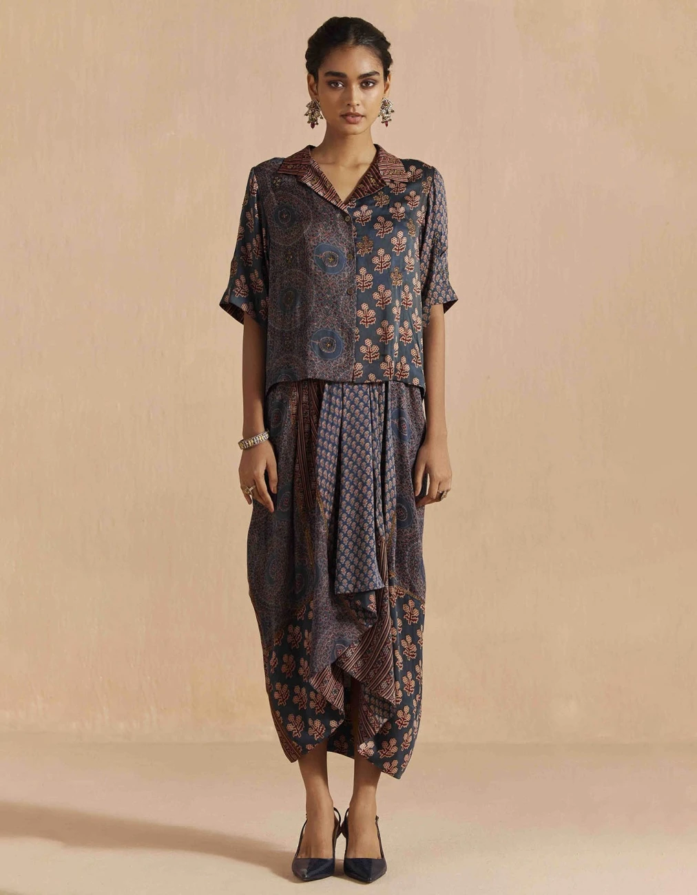 Blue Mrida Crop Shirt 4 Blue Mrida Crop Shirt - Image 2