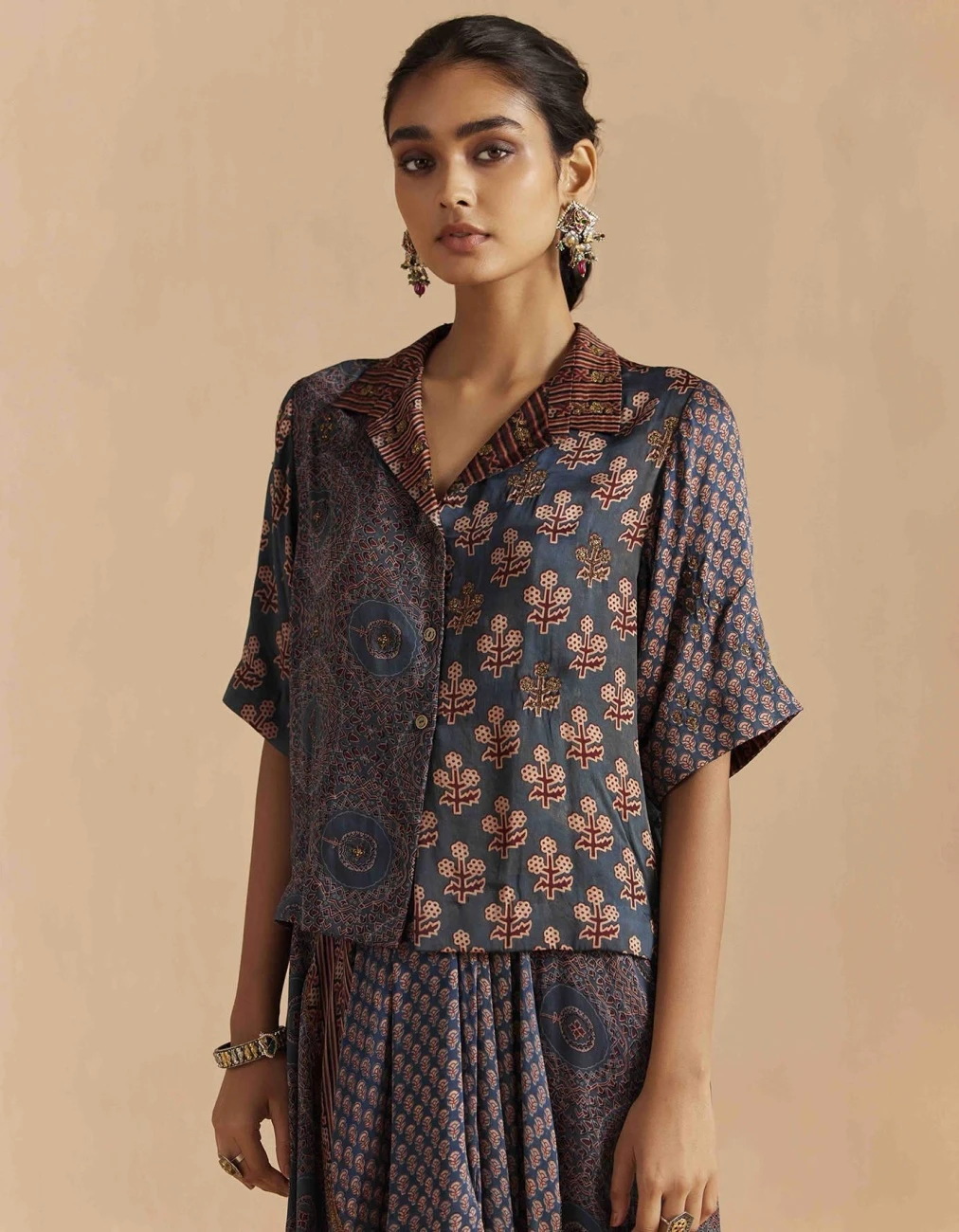 Blue Mrida Crop Shirt 6 Blue Mrida Crop Shirt - Image 4