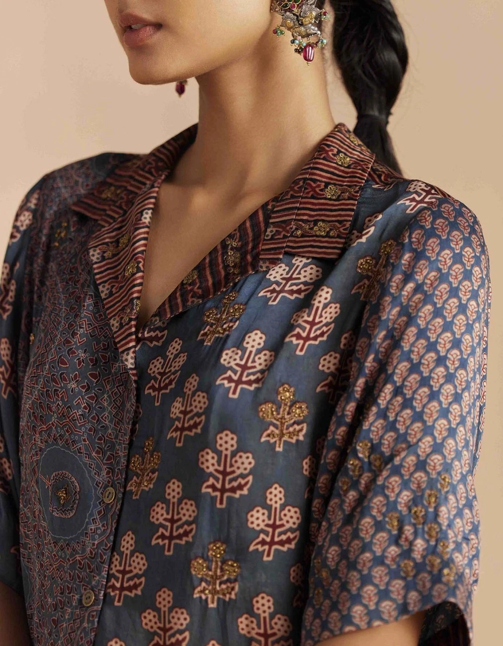 Blue Mrida Crop Shirt 7 Blue Mrida Crop Shirt - Image 5