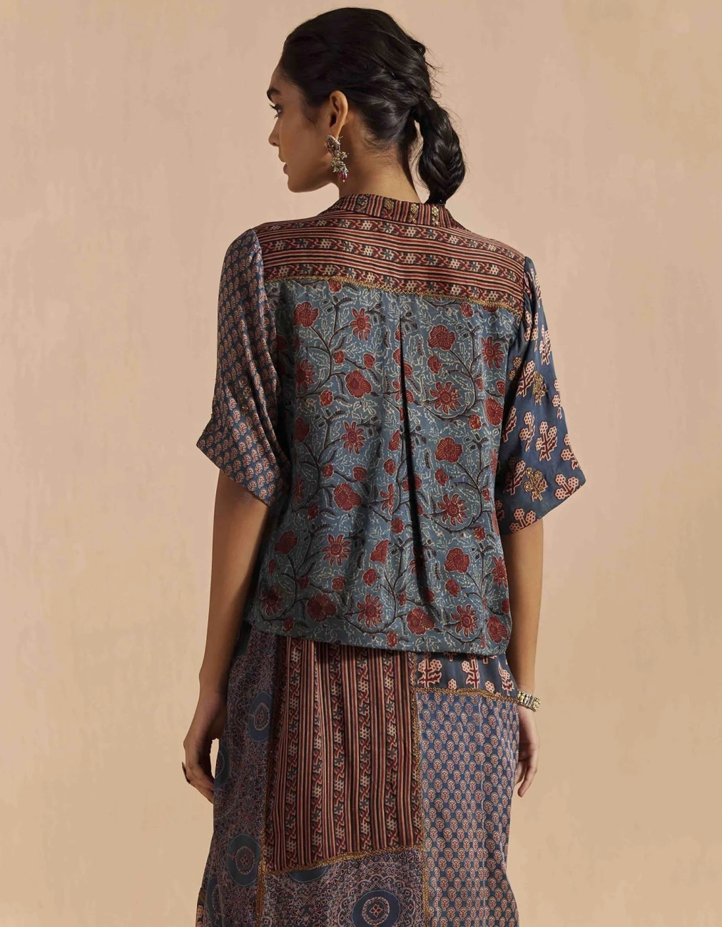 Blue Mrida Crop Shirt 8 Blue Mrida Crop Shirt - Image 6