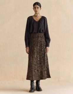 Black Mrida Embroidered Skirt