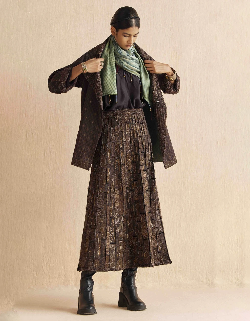 Black Mrida Embroidered Skirt 4 Black Mrida Embroidered Skirt - Image 2