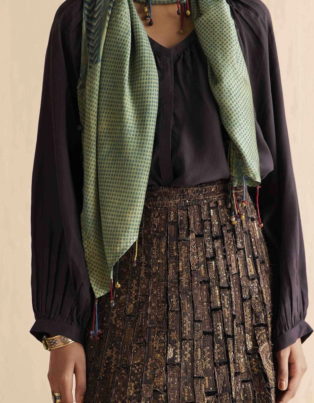 Black Mrida Embroidered Skirt 5 Black Mrida Embroidered Skirt - Image 3