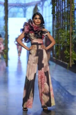 Wide Leg One Shoulder Jumpsuit With Ruffled Detailing 7 Wide Leg One Shoulder Jumpsuit With Ruffled Detailing -Incasee Ceantral gnjss23232